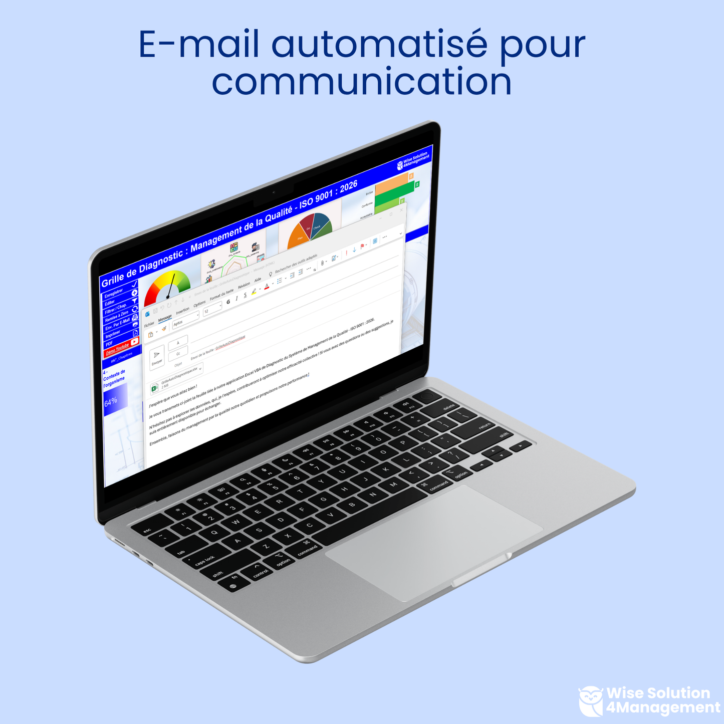 E-mail automatisé pour communication et partage des résultats du Diagnostic ISO 9001:2026.